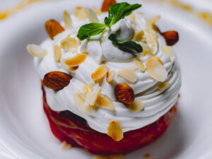 gulab jamun topped with ice cream